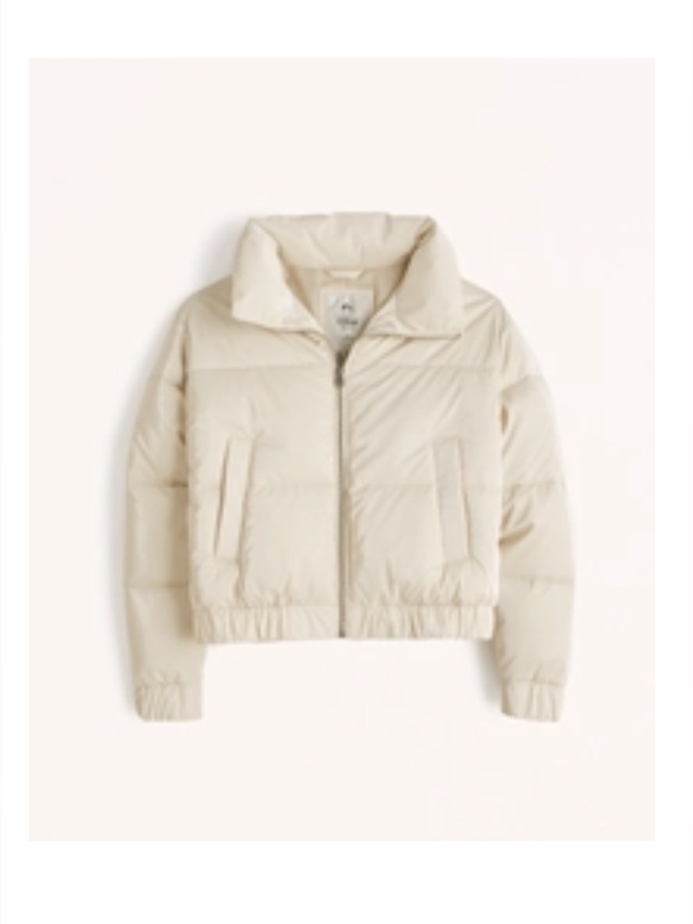 Cropped Cream Puffer Jacket